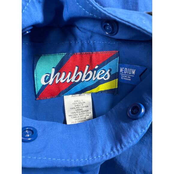 Chubbies Mens Blue Trees Bears Sherpa Reversible Jacket Quarter Zip Size Medium - Picture 6 of 8